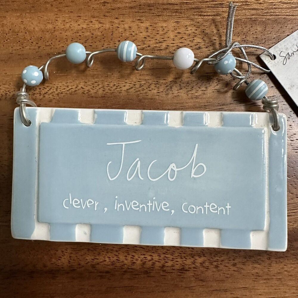 Department 56 Sandra Magsamen Boys Name Tag Ornament Decor Ceramic Plaque JACOB